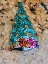 Vintage Old World Christmas CHRISTMAS TREE Blown Glass Ornament Merck Family 