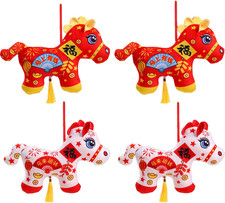 4 Pcs Chinese New Year Decorations Horse Hanging Ornaments 2026 Chinese Year of