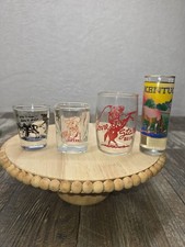 Western Cowboy Novelty Shot Glasses Colored Base Country Horse Ole Miss Lone Sta