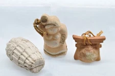 Japanese Clay Bell Ceramic Dorei Vintage Antique Tawara Sumou Rikisi Torii