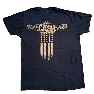 Johnny Cash Shirt Men's M Black Eagle Guitar Americana Band Tee Country Music