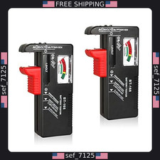 Universal 2Pcs Battery Tester Checker for AA, AAA, C, D, 9V  Button Cell
