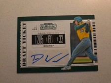 Davis Wendzel 2019 Panini Contenders Draft Ticket RC AUTOGRAPH #37 Rangers A's