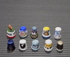 Lot Of 10 Collectible Thimbles From Different Countries