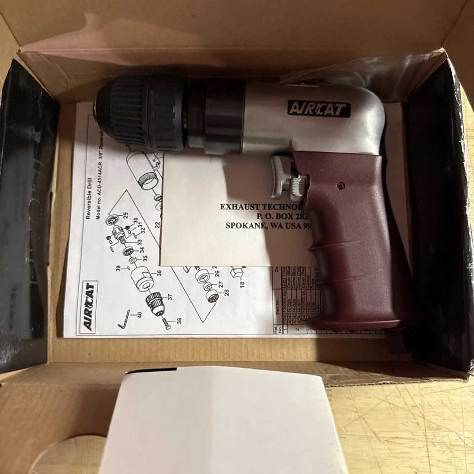 Taladro neumático reversible AIRCAT modelo ACD-4314ACR 3/8" NUEVA CAJA ABIERTA Foto 3 de 4