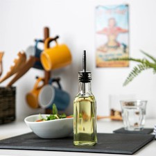 Olive Oil Dispenser 170ml Glass Vinegar Bottle With Stainless Steel Pourer