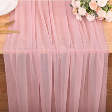 10FT Dusty Rose Chiffon Table Runner 30X120 Inches Sheer Table Runner Boho for B