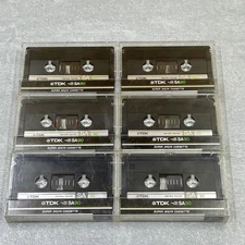 TDK SA-90 Super Avilyn Cassette Tapes Lot of 6 Used Sold as Blanks