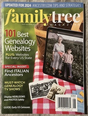 Family Tree Magazine Magazine July August  2024 101 Best Genealogy Websites