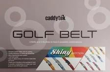 Caddytek Golf Belt Shiny Edition Set Of 3 Belts and interchangeable Buckles 