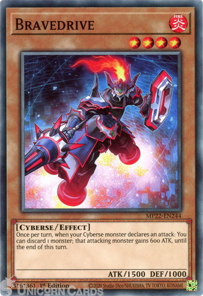 MP22-EN244 Bravedrive Common 1st Edition Mint YuGiOh Card