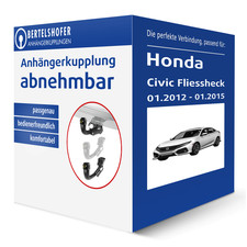 G.D.W. Anhängerkupplung abnehmbar für HONDA Civic Fliessheck IX Typ FK AHK