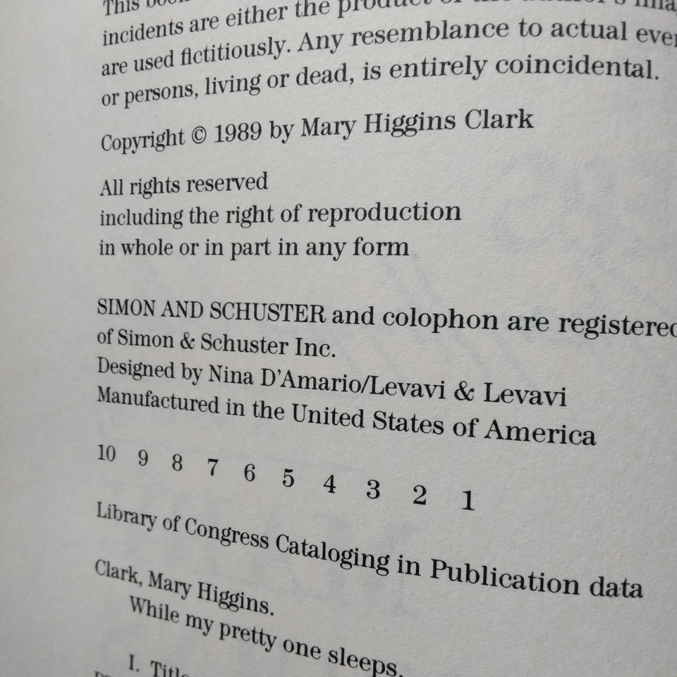 Mary Higgins Clark SIGNED 1989 While My Pretty One Sleeps  1st ED HC Suspense Foto 4 de 4