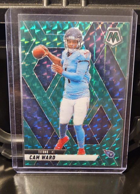 2025 Panini Mosaic - Rookies Cam Ward #382 Green Mosaic Prizm (RC)