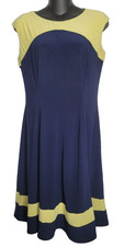 Lauren Ralph Lauren Women Dress Size 10 Yellow Blue Sport Tennis Sleeveless Knee