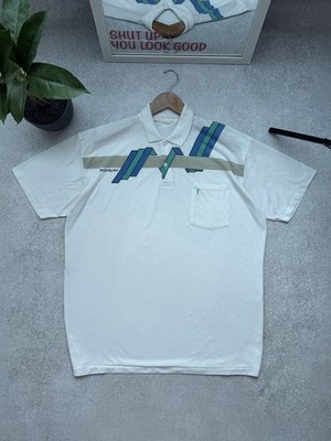 Vintage 90s Yves Saint Laurent Polos T-Shirt White Tennis Style Casual Size M