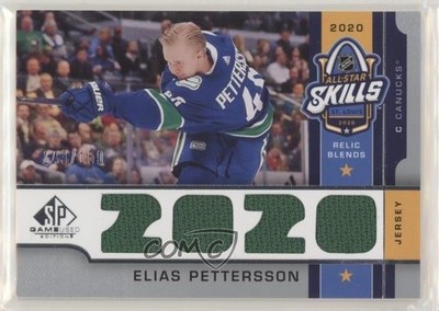 2020 SP Game Used Edition NHL All-Star Skills Relic Blends Elias Pettersson m0p