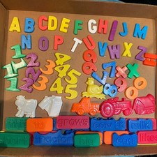 Refrigerator Magnets Plastic Letters ABC Numbers Words Items Animals Colorful