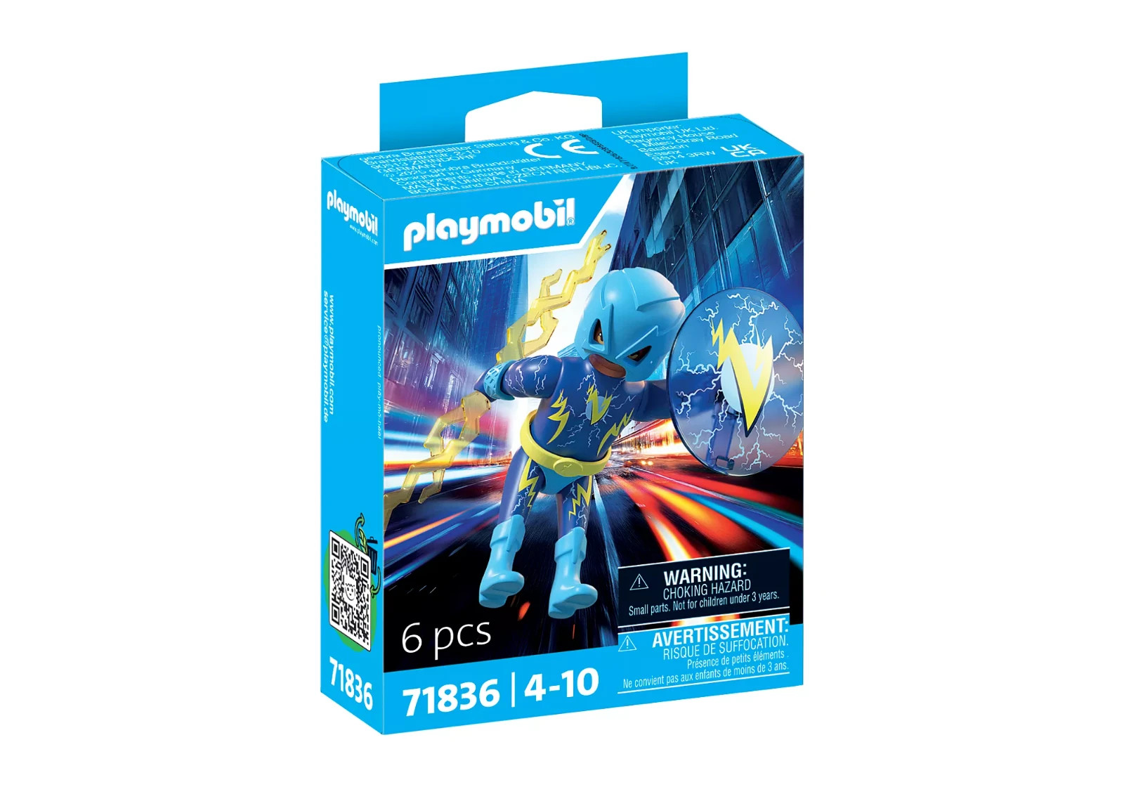 Playmobil Super Heroes- Lightning Super Hero Blue Voltage 71836