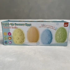 Light-Up Sensory Eggs, Visual & Tactile Development, Ages 6M+, New in Box