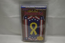 The Beadery "Yellow Ribbon Peace  Beaded Banner Kit 9 3/4" X 14 3/4" 5599 NOB