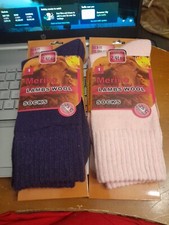 Womens Lambs Wool Blend Socks 2 Pair Sz 9-11 Thermal -25 Degree Resist Mid-Calf