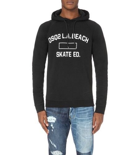 NEW DSquared2 DSQ2 LA Beach Skate Education Jersey Hoodie - Black - Small $545 - Picture 1 of 8