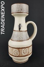 Jasba Keramik West German Pottery Vase with Cobalt Blue Floral Relief — listing 5