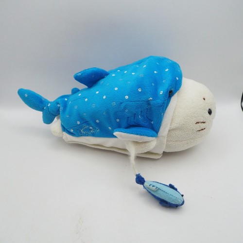 Shirotan Sirotan Seal C1808 Whale Shark Hood Plush 8" Stuffed Toy Doll Japan - Picture 6 of 9