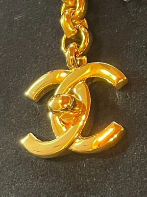 CHANEL Key holder ring Bag charm Chain Coco Vintage Rare CC Turn