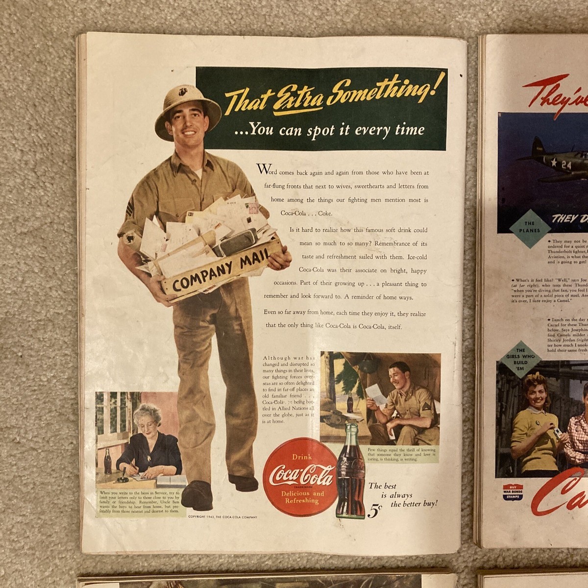 4) 1943 Life Magazines From August 2,9, 16 & August 30. Good