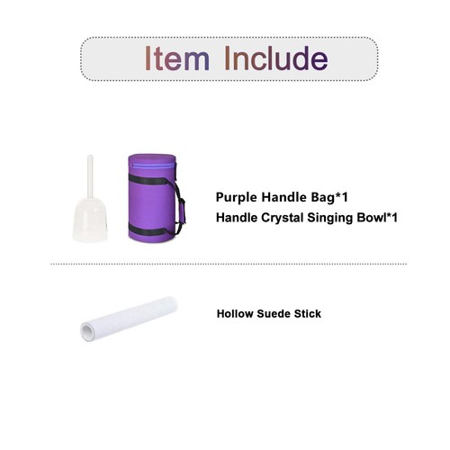 Tazón de canto de cristal con mango CVNC 7"A chakra alquimia transparente con estuche - Imagen 6 de 6