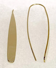QVC Silver Style 18K Yellow Sterling Curved Bar Linear Earrings — photo 3