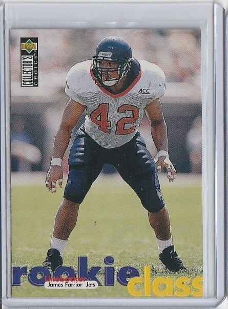1997 Collector's Choice Rookie #8 James Farrior Virginia Cavaliers New York Jets