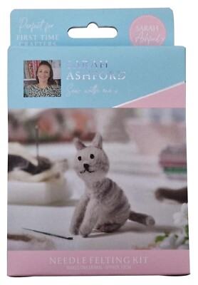 SARAH ASHFORD Nadelfilzset zum Nähen mit mir ergibt ein Tier Katze ca. 10 cm