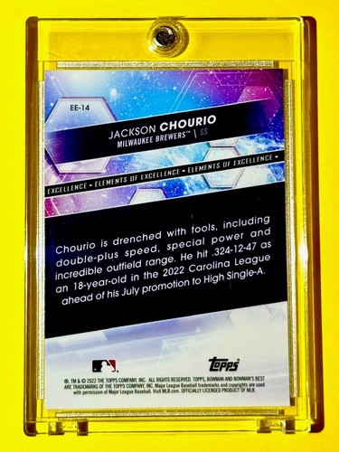 Jackson Chourio RARE REFRACTOR ROOKIE CARD BOWMAN'S BEST SP INSERT BREWERS RC! - Picture 6 of 6