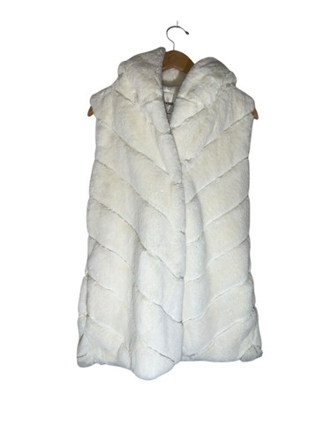 Women's BCBGGeneration White Faux Fur Vest Size S - Picture 3 of 5