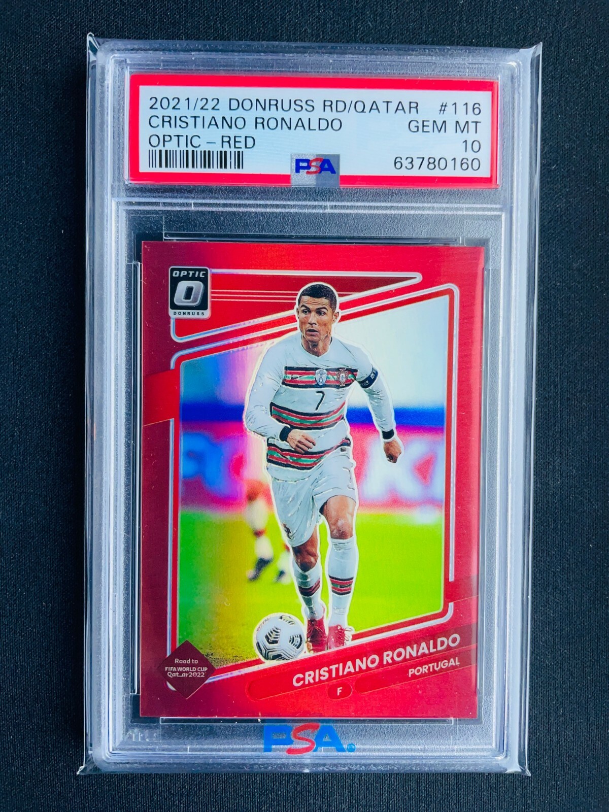 2021 Panini Donruss Road To Qatar #116 Cristiano RONALDO Optic-Red /149 PSA 10!