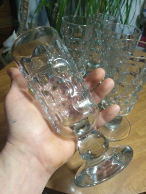 Vintage Set (5) Portieux Vallerysthal PV France Tall Thumbprint