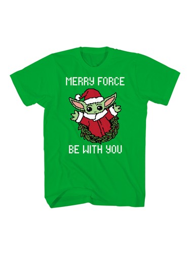 Star Wars Men's Merry Force Mandalorian Baby Yoda X-Mas T-Shirt Green 3XL (54-56 - Picture 6 of 6