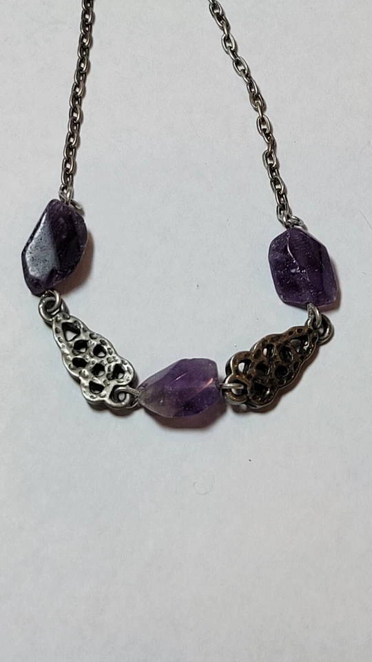 Nwt Molly Constance Ametista Irlandese Nodo Celtico Argento Peltro Regolabile - Immagine 2 di 3