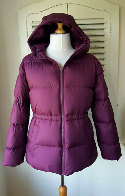 BNWT Marks & Spencer Berry Quilted Feather and Down Hooded Jacket  (UK 12)
