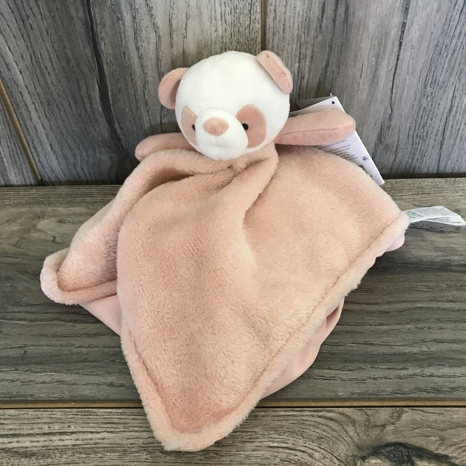 Carters Pink Peach White Panda Bear Plush Lovey Child of Mine  