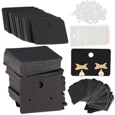 Earring Cards Necklace Display Cards with Bags,100 Earring Display Cards, 100 Pc