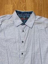 Robert Graham Shirt Mens XL Classic Fit Blue Floral Geometric Designer Preppy