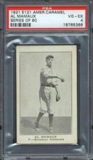 1921 E121 American Caramel Al Mamaux PSA 4 Brooklyn Robins