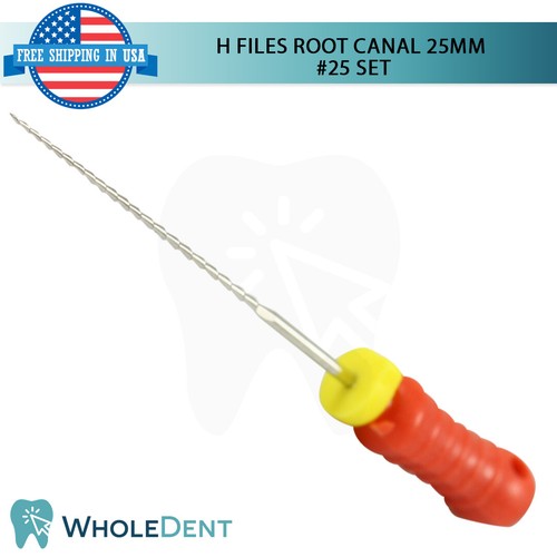 H Files Ro0t Canal 25mm Hand Endo Dental Hedstrom 6pcs Pack Reamers #15-40 - Picture 7 of 12