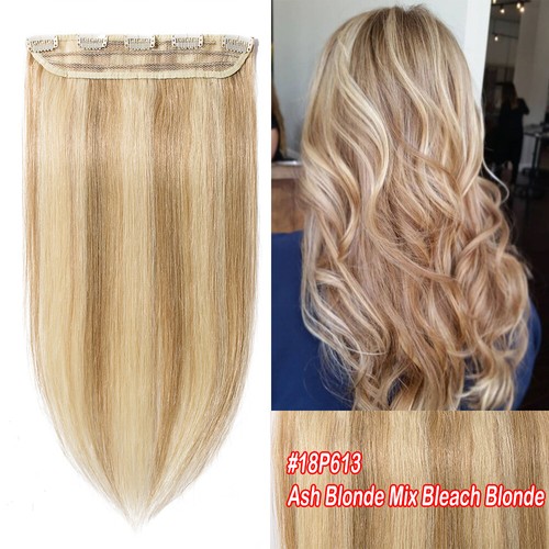 One Piece Extra Thick 100% Remy Human Hair Extensions Clip In 3/4 Full Head 110g - Picture 37 of 41
