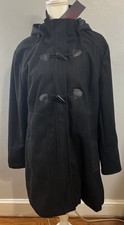 New York Yoki Women Black Hooded Toggle Coat Size 2xl Nwt Retail Price $95