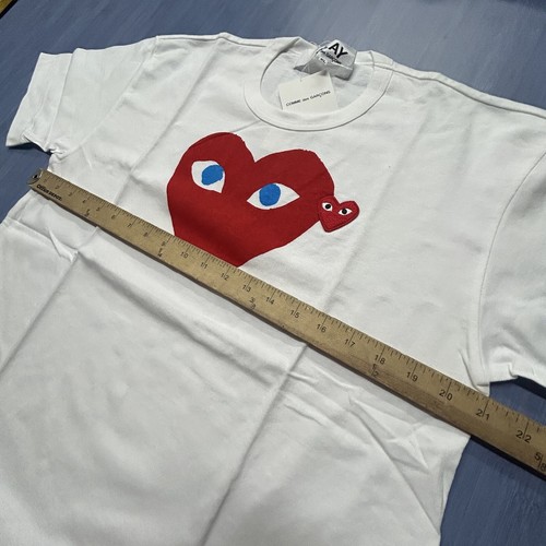 NWT CDG COMME DES GARCONS HEART SHIRT XL BLUE EYES WHITE SHORT SLEEVE TEE (8) - Picture 6 of 6